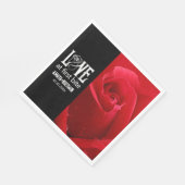 Gothic rode rozen liefde bij eerste beet bruiloft servet (Hoek)