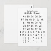 Gothic Roman - Zazzle Font Sampler Blad Briefkaart (Voorkant / Achterkant)