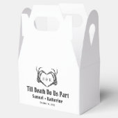 Gothic Romantic Skeleton Hand Halloween Huwelijk Bedankdoosjes (Geopend)