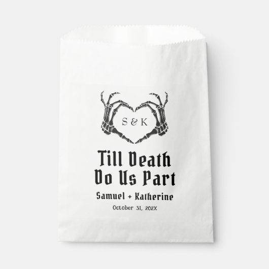 Gothic Romantic Skeleton Hand Halloween Huwelijk Bedankzakje (Voorkant)