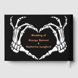 Gothic Romantic Skeleton Hand Halloween Huwelijk Gastenboek