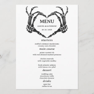 Gothic Romantic Skeleton Hand Halloween Huwelijk Menu