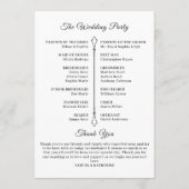 Gothic Romantic Skeleton Hand Halloween Huwelijk Programma (Achterkant)