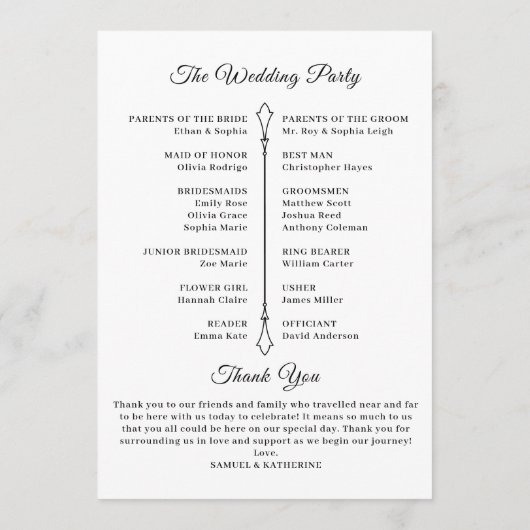 Gothic Romantic Skeleton Hand Halloween Huwelijk Programma (Achterkant)