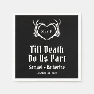 Gothic Romantic Skeleton Hand Halloween Huwelijk Servet