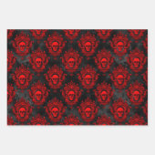 Gothic Rood en Zwart Schedel Wrapping Papier Inpakpapier Vel (Voorkant 2)