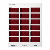 Gothic Rood Zwart Damast Bruiloft Labels (Full Sheet)