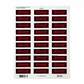 Gothic Rood Zwart Kant Grunge Bruiloft Labels (Full Sheet)