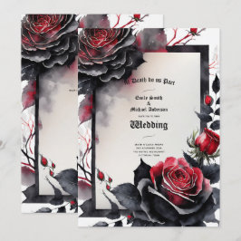 Gothic rood zwart Rozen tot de dood doen ons deel Kaart