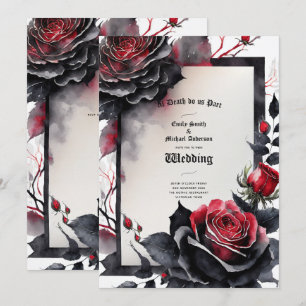 Gothic rood zwart Rozen tot de dood doen ons deel Kaart