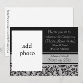 Gothic Roos Graduation Party Invitation Kaart (Voorkant / Achterkant)