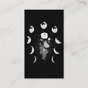 Gothic Roos Moon-fases Witchy Crescent Visitekaartje