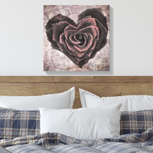 gothic roos omwikkeld canvas (Insitu (Slaapkamer))