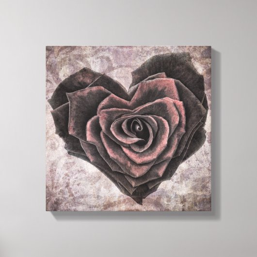 gothic roos omwikkeld canvas afdruk (Voorkant)
