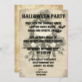Gothic Roos Skull Invitation - Halloween P Kaart (Voorkant / Achterkant)