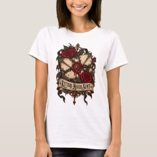 Gothic Roos & Waszegel Ontwerp Brieven Nooit Verzo T-shirt