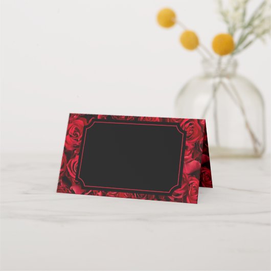 Gothic Roos Wedding Place Cards (Voorkant)
