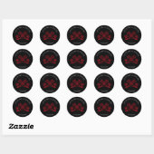 Gothic Rose Red Black Wedding Ronde Sticker (Vel)