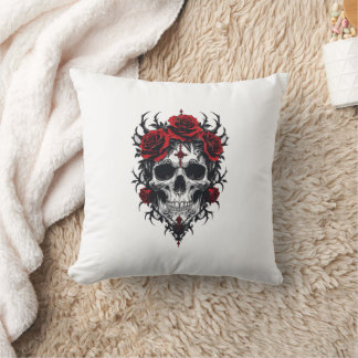 Gothic Rose Skull Kussen