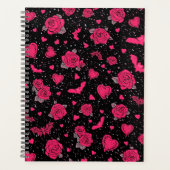 Gothic Roses & Bats Pattern | Hot Pink Dark Romanc (Devant)