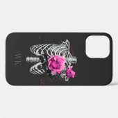  Gothic Roses Skull Monogram Case-Mate iPhone Case (Achterkant (horizontaal))
