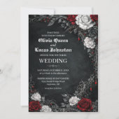 Gothic Roses Wedding Invitation (Devant)