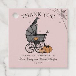 Gothic Roze Baby Carriage Baby shower Bedankt Bedankjes Labels