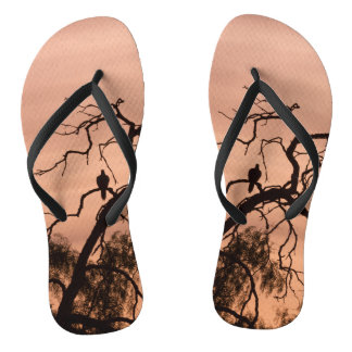 Gothic Roze Natuur Silhouet Vogel Herfst Teenslippers