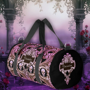 Gothic Roze Ornament met schedel Aangepast Plunjezak