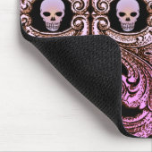 Gothic Roze Ornament met schedel Muismat (Hoek)