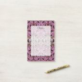 Gothic Roze Ornament met schedel Post-it® Notes (Op bureau)