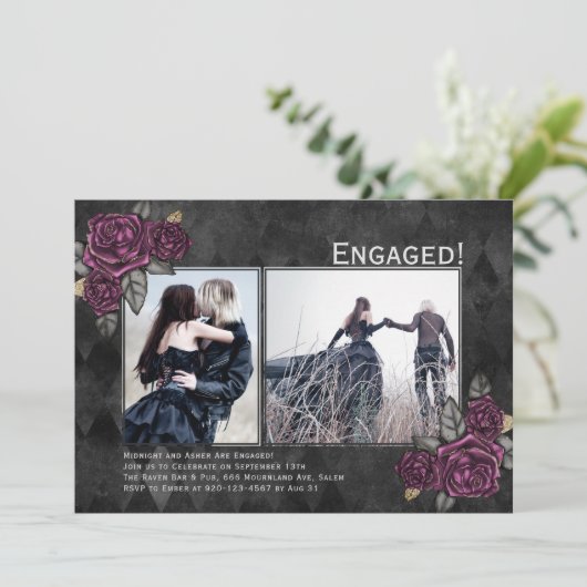 Gothic Rozen 2 Verloving van het Zwarte-Weddenscha Kaart (Staand voorkant)