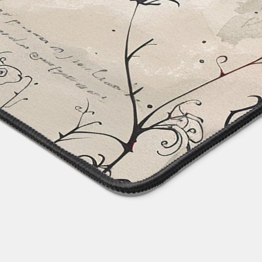 Gothic Rozen en script. Bewerkbare naam Bureaumat (Hoek)