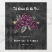 Gothic Rozen Halloween Wedding Wijn Etiket (Enkel label)