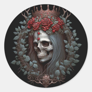 Gothic Rozen Kroongothiek Ronde Sticker