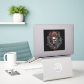 Gothic Rozen Kroongothiek Sticker (Laptop op bureau)