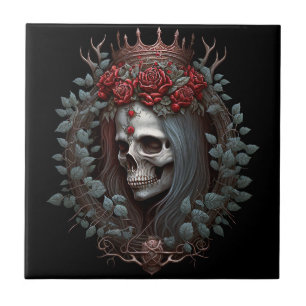 Gothic Rozen Kroongothiek Tegeltje