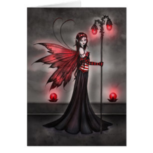 Gothic Ruby Fairy Fantasy Art Kaart