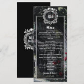 Gothic Ruins Floral Roses Wedding Menu (Voorkant / Achterkant)