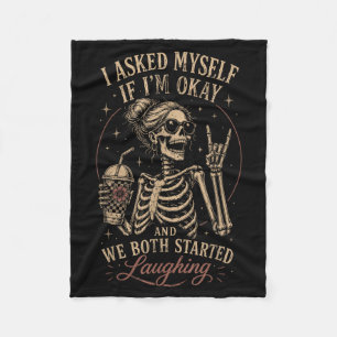 Gothic Sarcasme Humor Skelet Grappige Spreuk Retro Fleece Deken