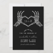 Gothic Save the Date, Black Save the Date Wedding Kaart (Voorkant)