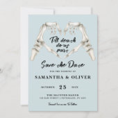 Gothic Save the Date Dusty Blue Wedding Heart (Voorkant)