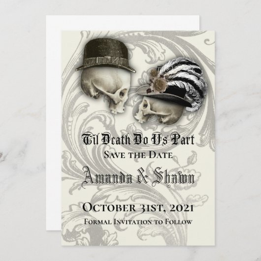 Gothic Save the Date Wedding (Voorkant / Achterkant)