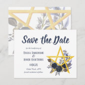 Gothic Save the Date | Wiccan Floral Handfasting (Voorkant / Achterkant)