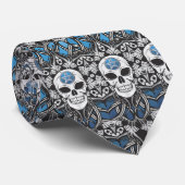 Gothic schedel - blauw stropdas (Opgerold)