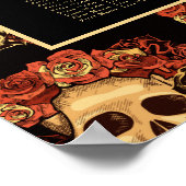 Gothic schedel Halloween bruiloft zwart zitschema Poster (Hoek)