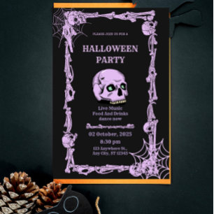 Gothic Schedel Halloween Uitnodiging Donker & Eleg