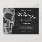 Gothic schedel hoofd zwart Hallobruiloft uitnodigi Uitnodiging Briefkaart (Voorkant)