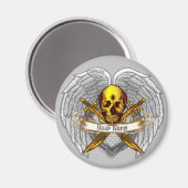 Gothic schedel Pirate Magnet Magneet (Voorkant / Achterkant)