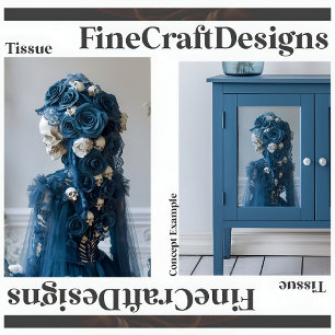 Gothic Schedel & Roos Turquoise Ivoorkleurige Deco Tissuepapier